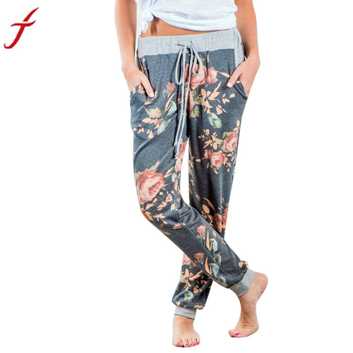 2018 Women's Floral Printed Sweat Pants