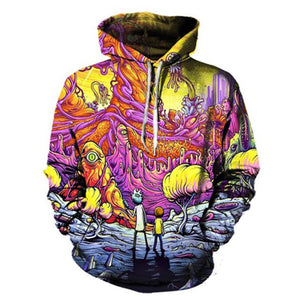 PLstar Cosmos 2020 Fashion Brand 3d hoodies cartoon rick and morty print Women/Men Hoody Streetwear casual hooded sweatshirts
