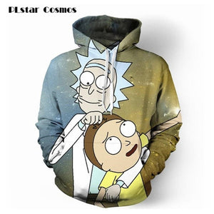 PLstar Cosmos 2020 Fashion Brand 3d hoodies cartoon rick and morty print Women/Men Hoody Streetwear casual hooded sweatshirts